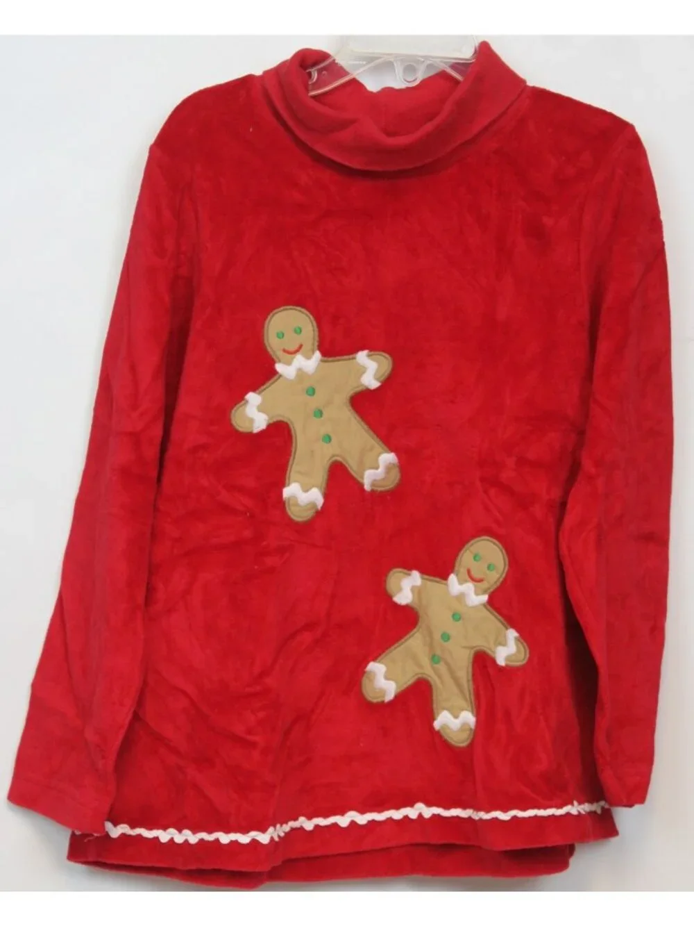 Kellys Kids Red Velour 2pc Outfit Gingerbread Men sz 6 Baking Xmas Cookie Holida